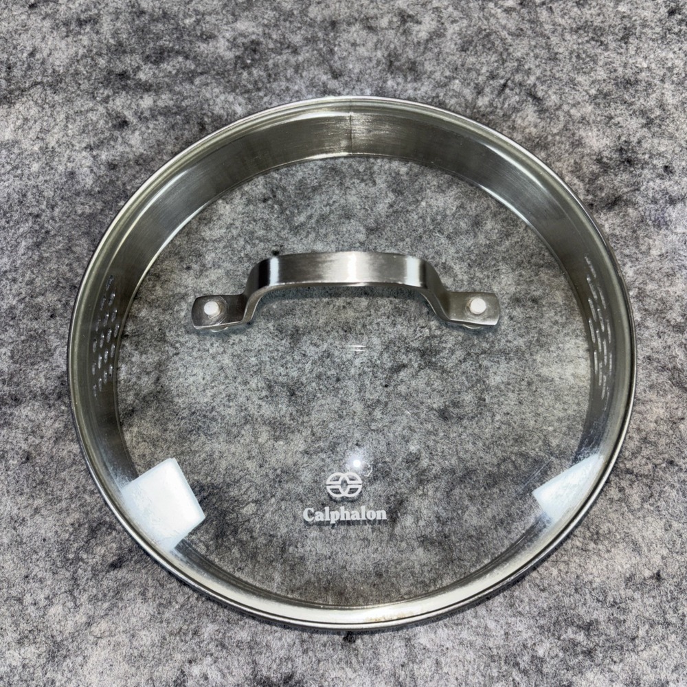 Calphalon Saucepan Glass Pot Lid Stainless Drain Vented‎ Sides 8.5" Replacement